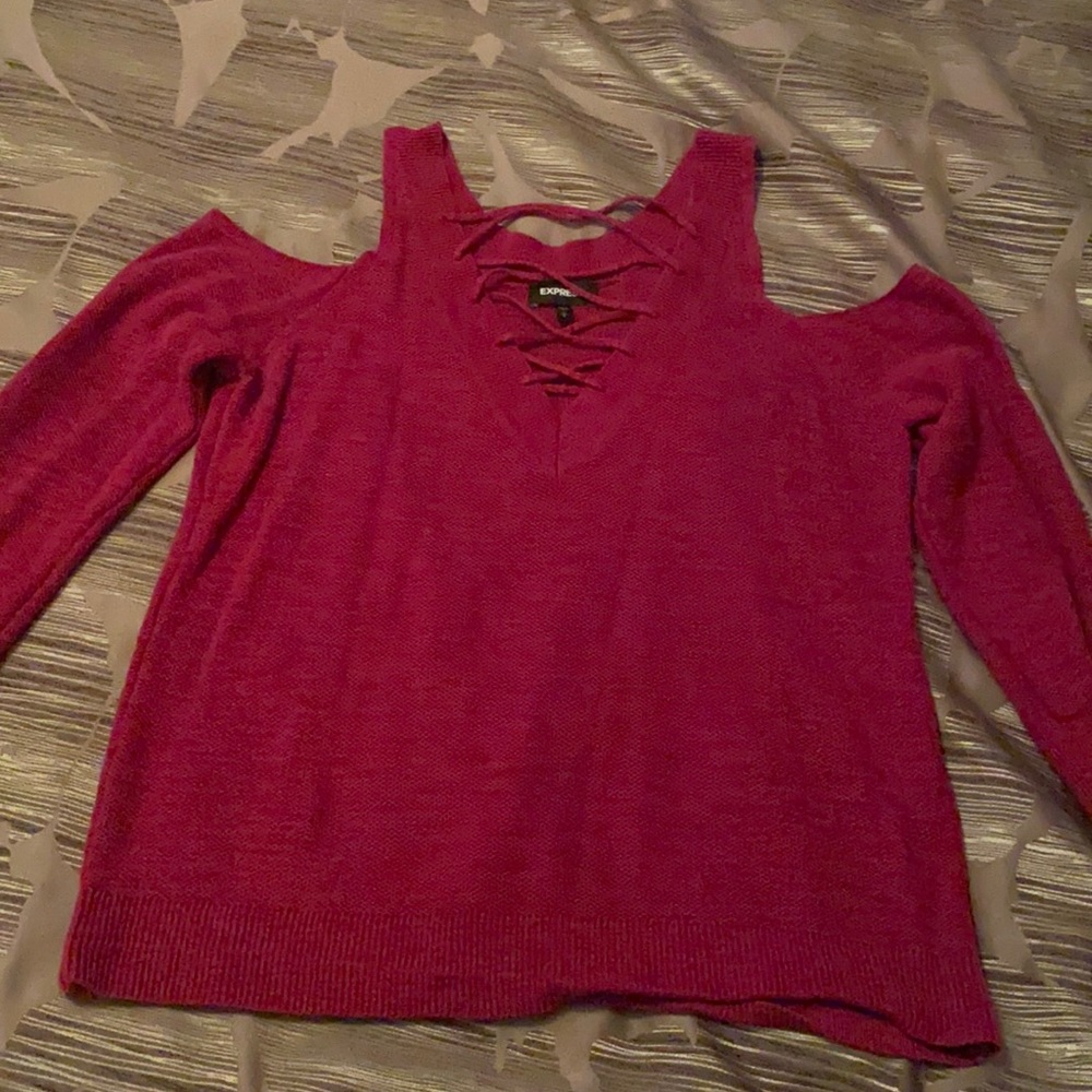 Express cold shoulder sweater